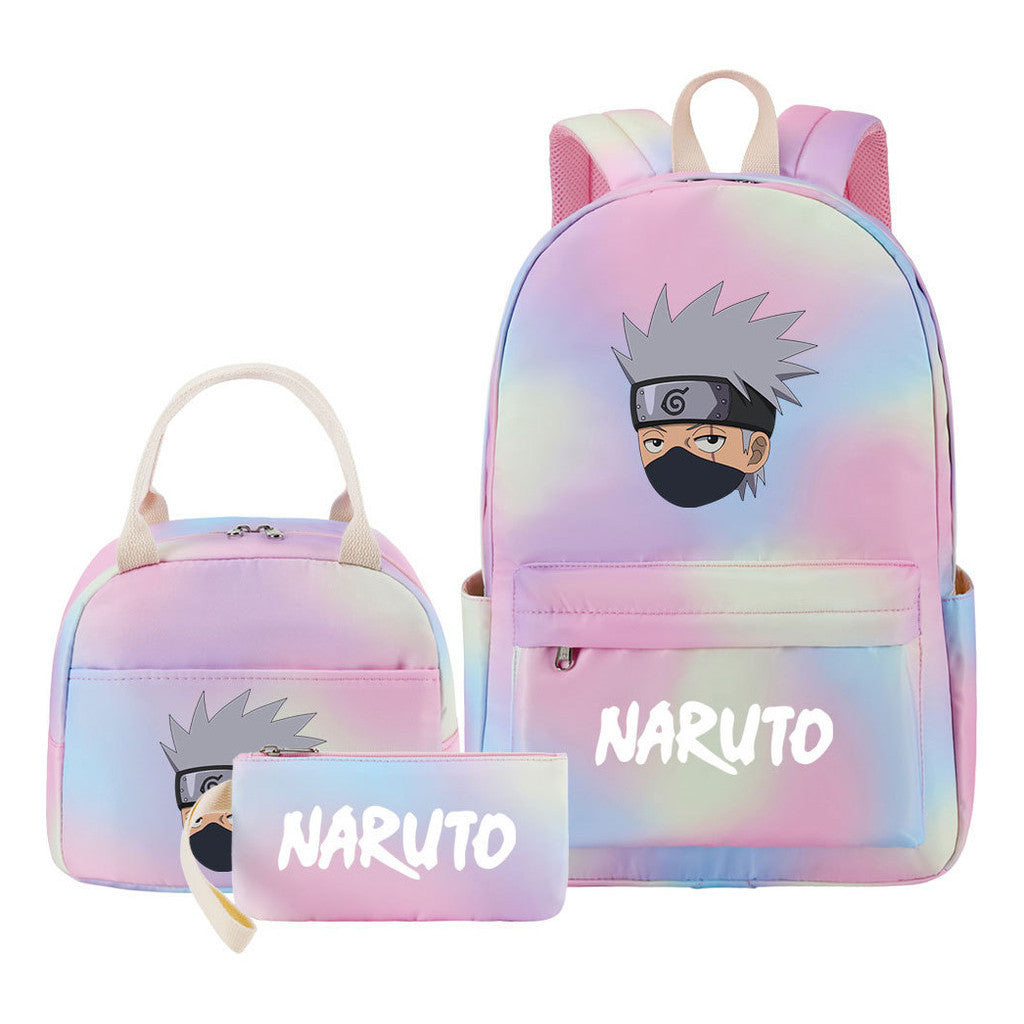 Naruto Student Girl Backpack Lunch Bag Three Piece Set Backpack Set