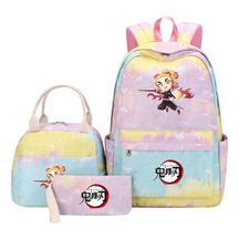 Cartoon Fashion Student Girls School Bag Lunch Bag Three Piece Set Backpack Set