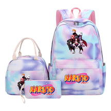 Naruto Teenage Student Girls School Bag Lunch Bag Three Piece Set Backpack Set