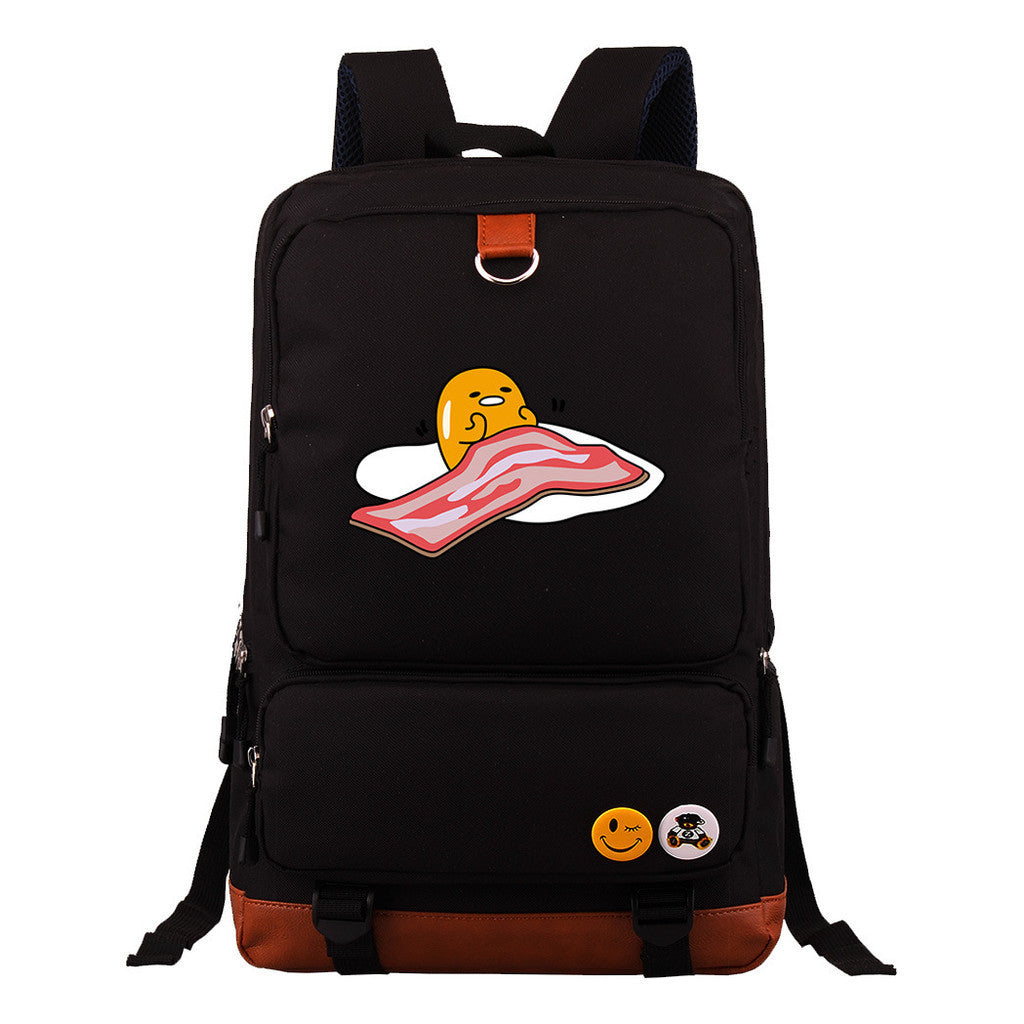 Cartoon Anime Lazy Egg Youth Student Backpack With Large Capacity Travel Bag For Boys And Girls Backpack
