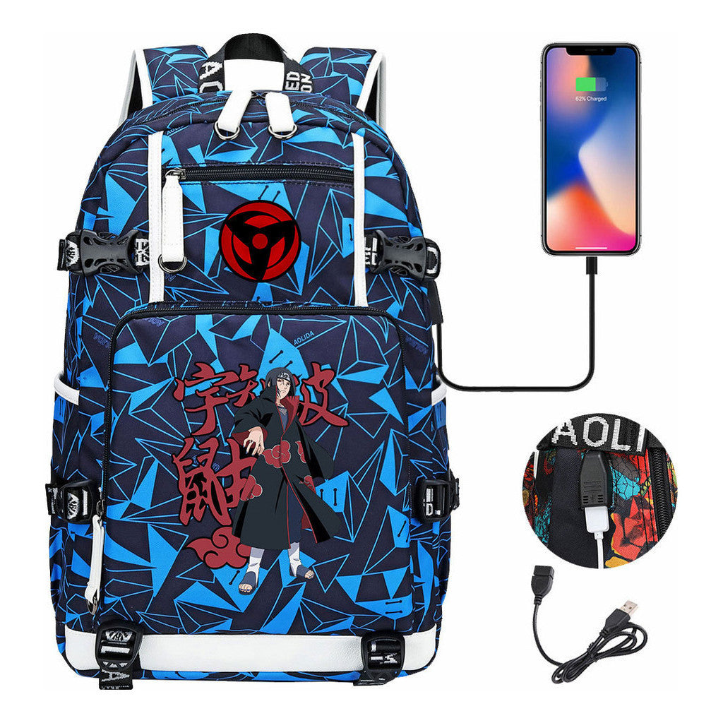 Naruto Usb Youth Student Backpack For Men And Women Leisure Travel Backpack