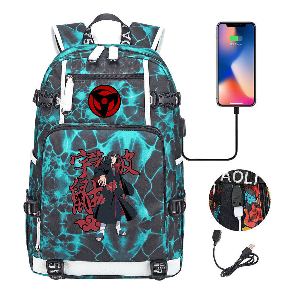 Naruto Usb Youth Student Backpack For Men And Women Leisure Travel Backpack