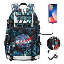 Nasa Fashion Printed Usb Student Backpack For Leisure Travel Backpack