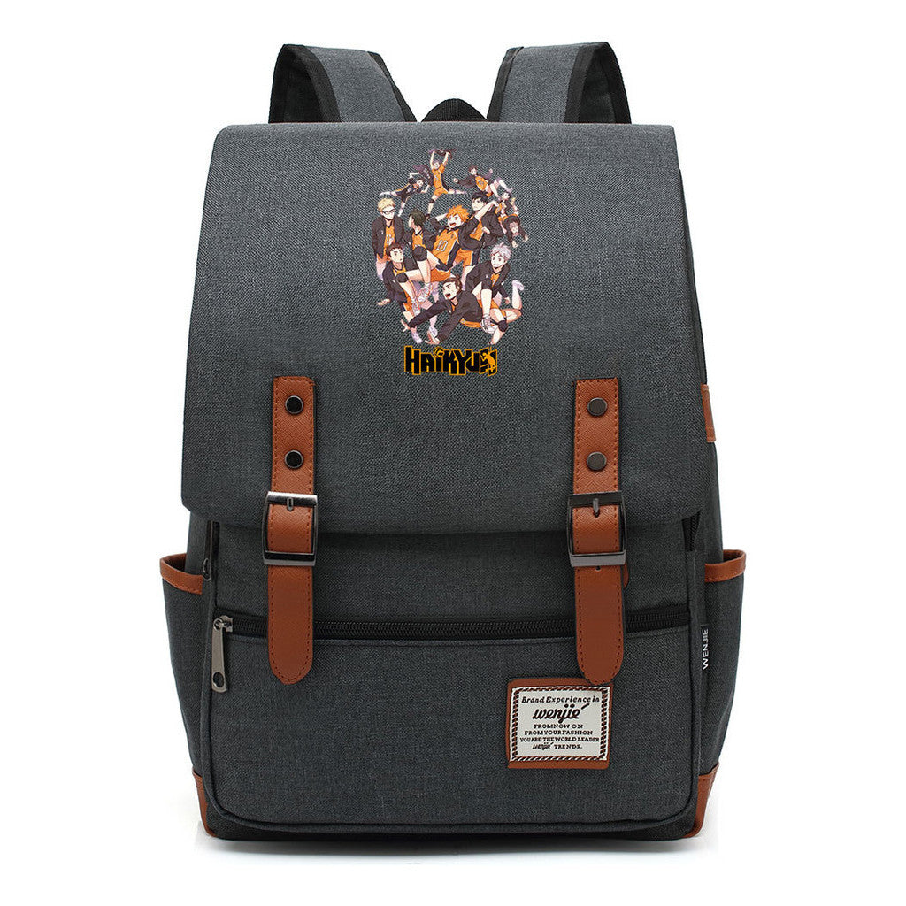 Volleyball Youth Printed Student School Bag Casual Belt Buckle Classic Backpack