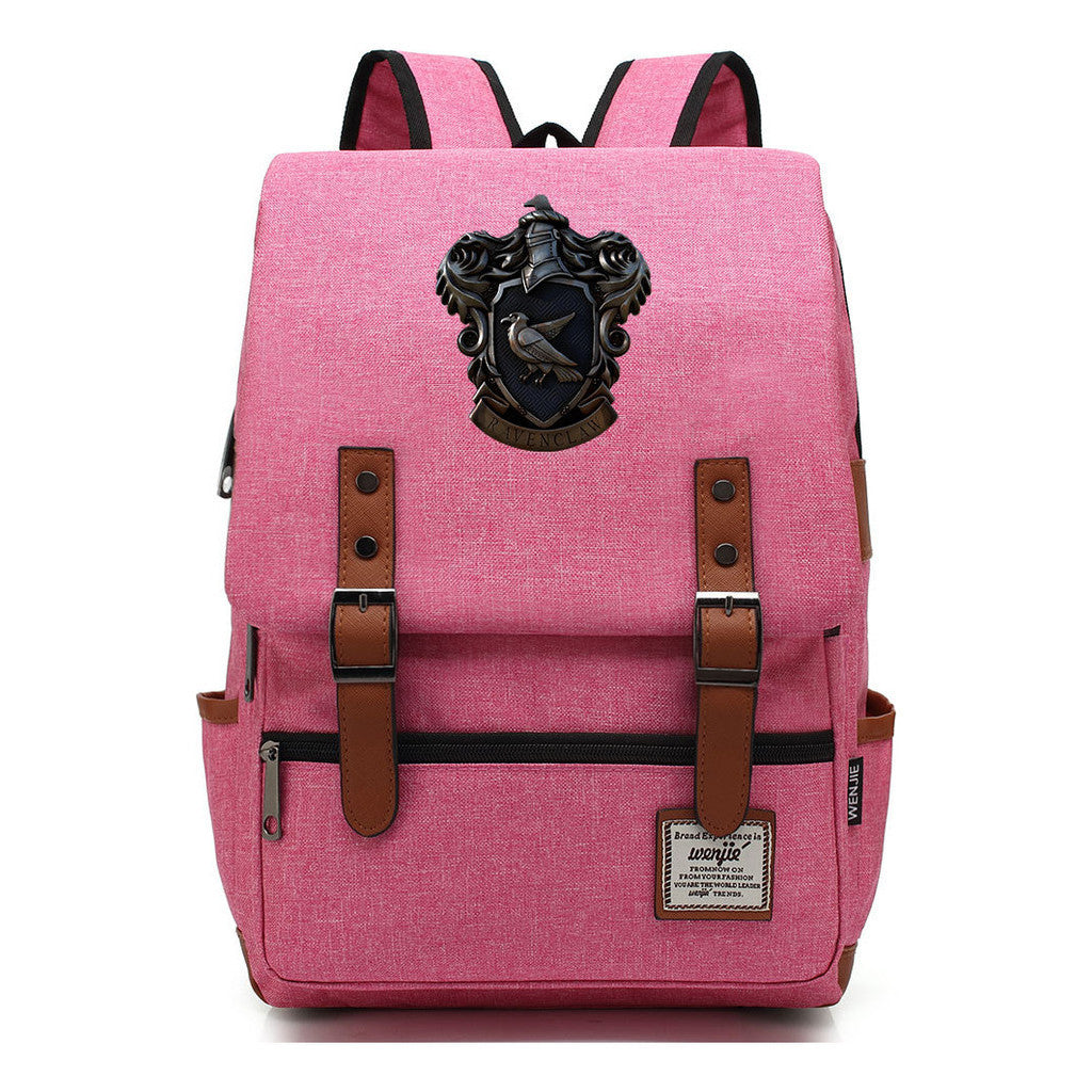 School Of Witchcraft And Wizardry Printed Youth Student School Bag Casual Belt Buckle Classic Backpack