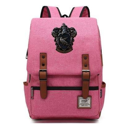 School Of Witchcraft And Wizardry Printed Youth Student School Bag Casual Belt Buckle Classic Backpack