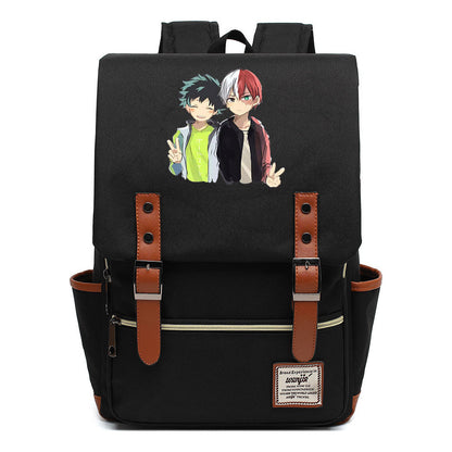Anime My Heroes Academy Printed Youth Student School Bag Casual Belt Buckle Classic Backpack