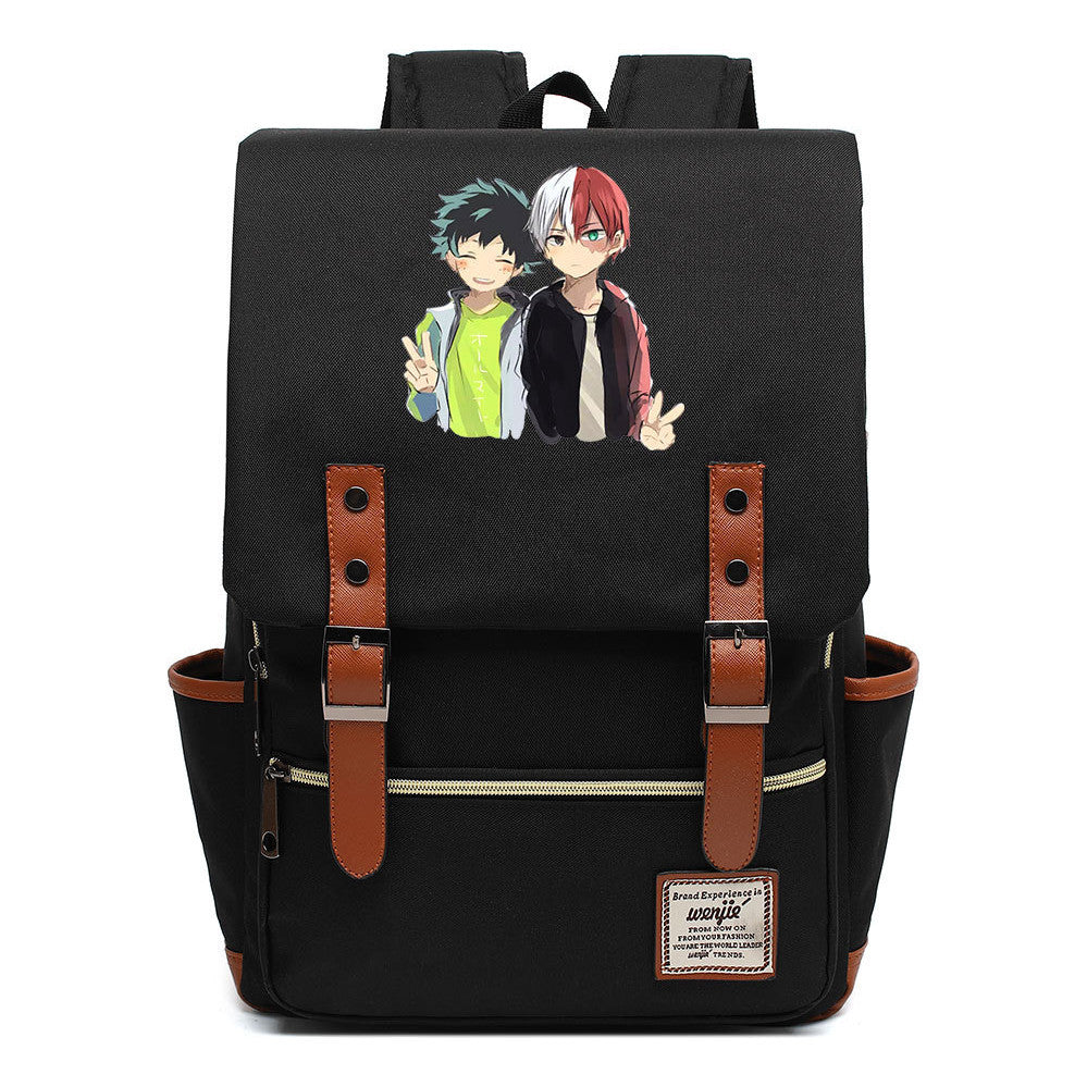 Anime My Heroes Academy Printed Youth Student School Bag Casual Belt Buckle Classic Backpack