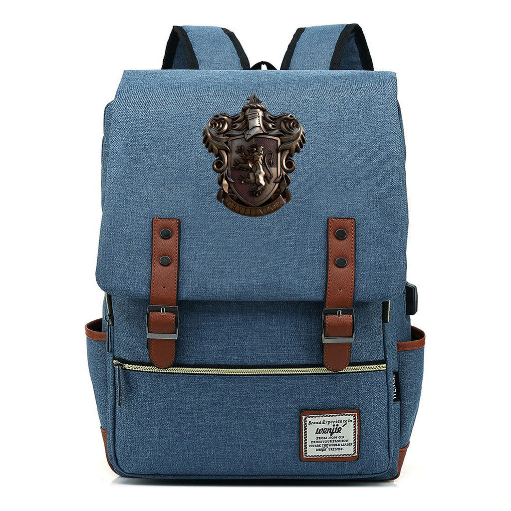 Academy Of Magic Teen Student School Bag Usb Casual Belt Buckle Backpack