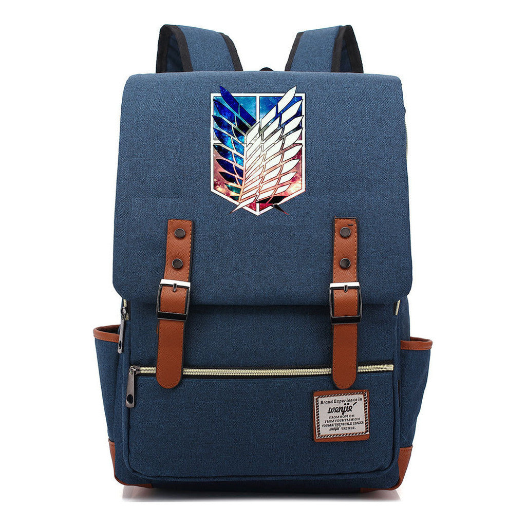 The Giant Of Manga Attack Printed Teenage Student Backpack For Men And Women With Casual Belt Buckle Classic Backpack  38*27*12.5cm