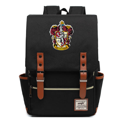 School Of Magic Schoolbag Usb Leisure Belt Buckle Backpack Men And Women