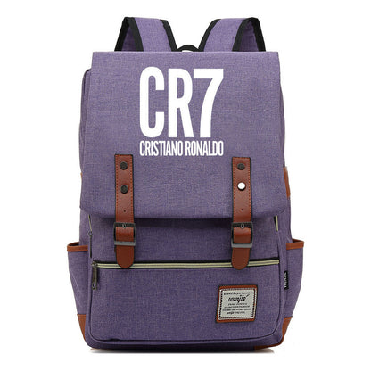 Football Star Cristiano Ronaldo Printed Backpack For Men And Women With Casual Belt Buckle Classic Backpack