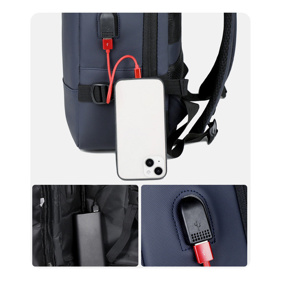 Usb Shoulder Bag For Women, Large Capacity And Minimalist Luggage Bag, Travel Backpack, Expansion Backpack