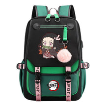 Cartoon Fashion Usb Youth Student Backpack Boy's And Girl's Leisure Ribbon Flip Backpack