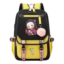 Cartoon Fashion Usb Youth Student Backpack Boy's And Girl's Leisure Ribbon Flip Backpack