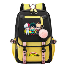 Comics My Heroes Academy Usb Youth Student Backpack Men's And Women's Leisure Ribbon Flip Backpack