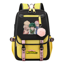 Comics My Heroes Academy Usb Youth Student Backpack Men's And Women's Leisure Ribbon Flip Backpack