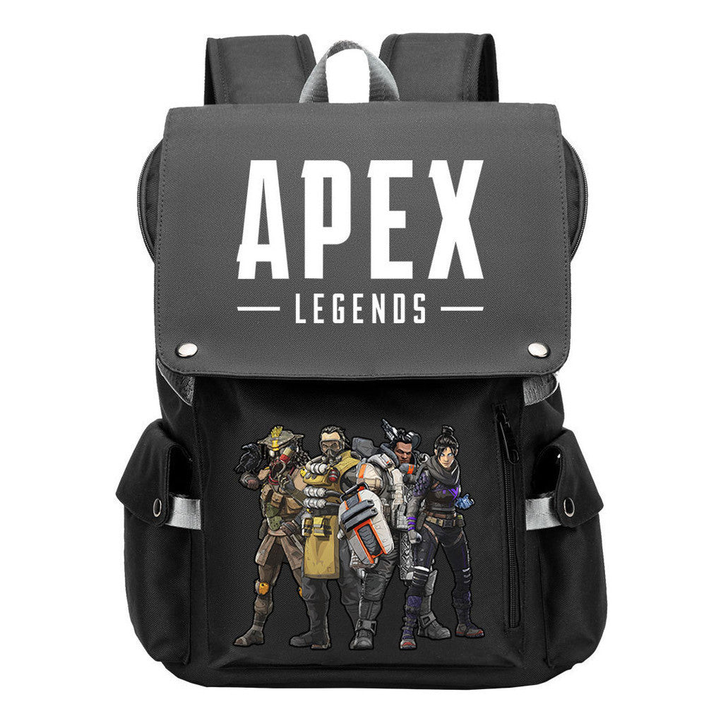 Apex Hero Print Usb Charging Cap Head Style Student School Bag Casual Backpack