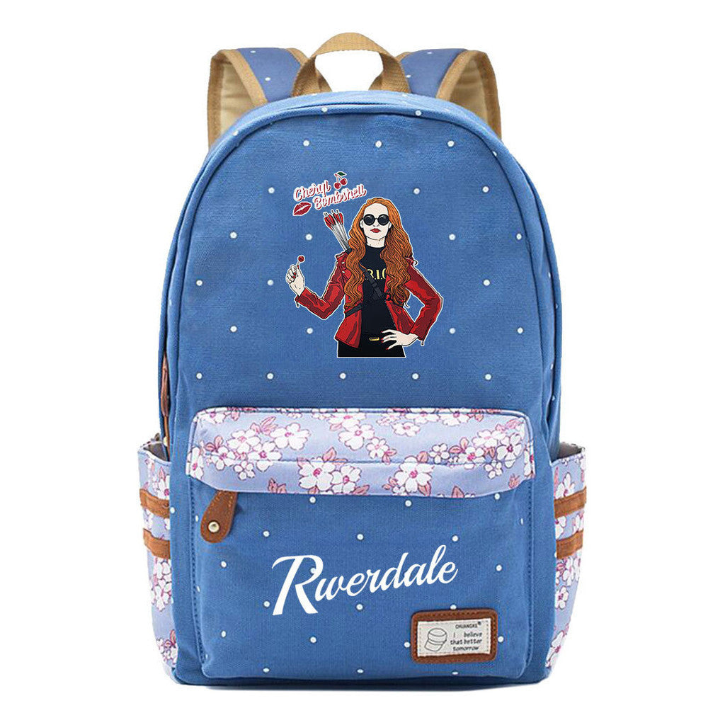 Valley Town Printed Youth School Bag Fashion Casual Backpack