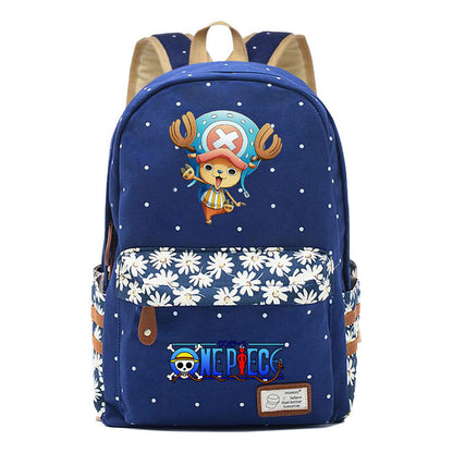 Anime Pirate Wang Lufei Printed Book Bag Fragmented Flower Leisure Backpack