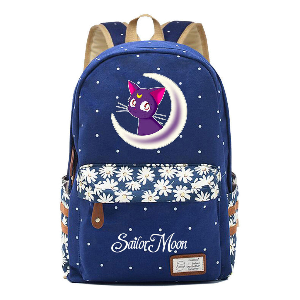 Anime Surrounding Beauty Girl Warrior Youth Student School Bag Fragmented Flower Boy's And Girl's Leisure Backpack