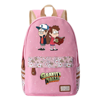Cartoon, Anime, Bizarre Town, Teenage Student Backpacks, Floral Men's And Women's Backpacks