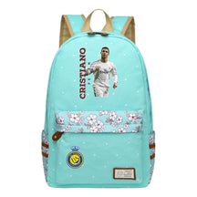 Football Star Cristiano Ronaldo Printed Youth Student Backpack With Floral Floral Design For Men And Women's Leisure Backpack