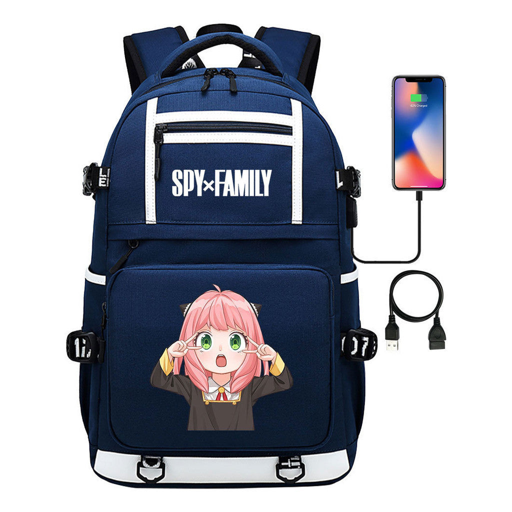 Printed Usb Youth Student Backpack Men's And Women's Backpack Leisure Travel Backpack