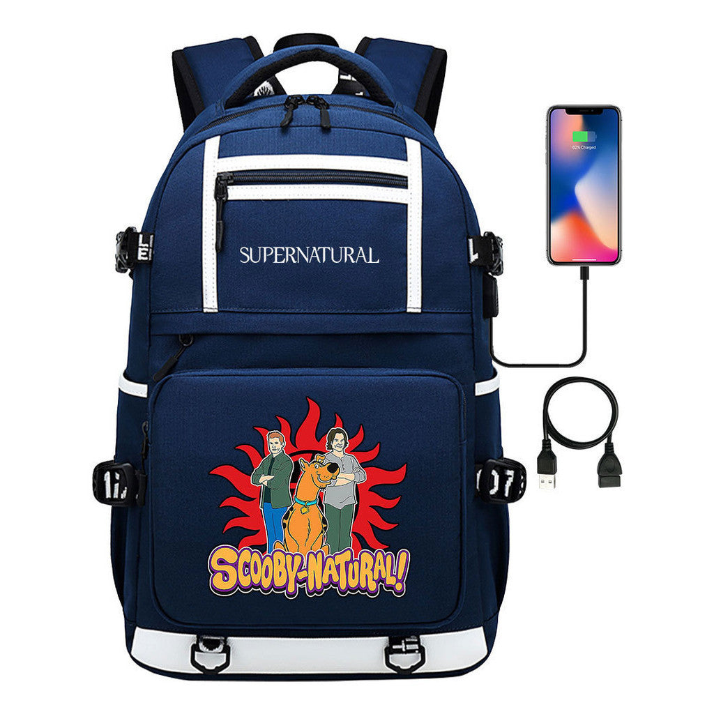 Evil Power Usb Youth Student School Bag Men's And Women's Backpack Leisure Travel Backpack