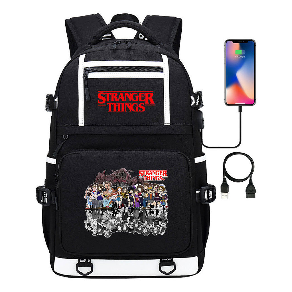 Printed Usb Youth Student Backpack For Men And Women's Leisure Travel Backpack