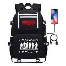 Strange Story Printed Usb Youth Student Backpack For Men And Women's Leisure Travel Backpack