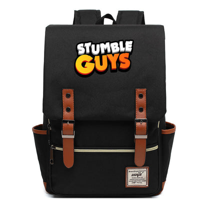 Printed Teenage Student Backpack With Casual Belt Buckle Backpack