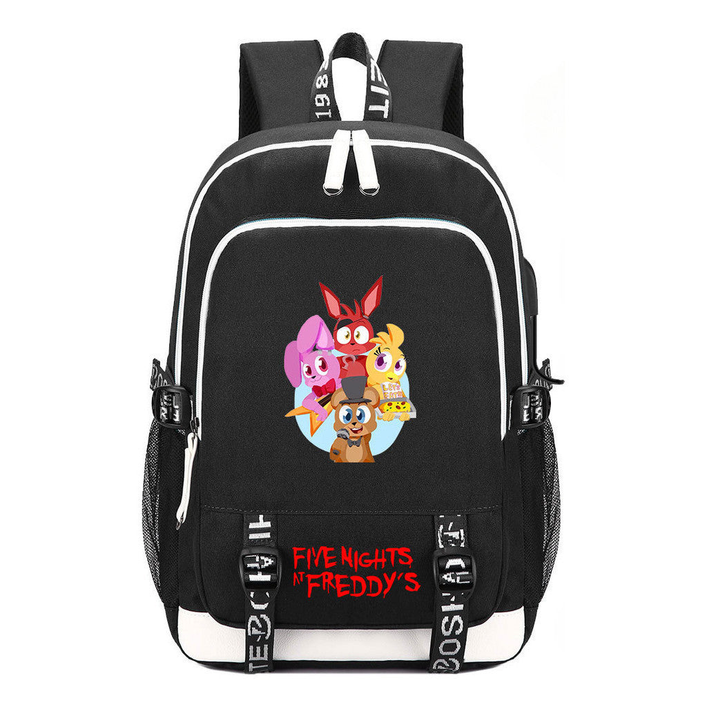 Toy Bear Game Peripheral Print Usb Youth Student Backpack For Men And Women Leisure Backpack