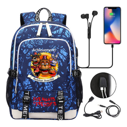 Toy Bear Game Peripheral Print Usb Youth Student Backpack For Men And Women Leisure Backpack