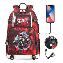 Cartoon Printed Usb Large Capacity Backpack For Men And Women's Leisure Travel Backpack
