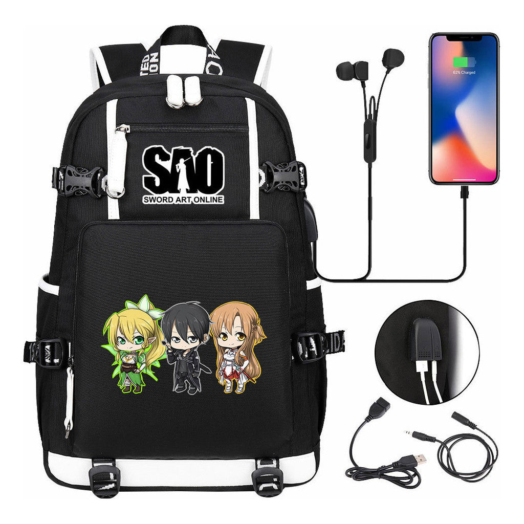 Sword God Domain Usb Youth Student Backpack For Men And Women's Leisure Travel Backpack