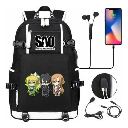 Sword God Domain Usb Youth Student Backpack For Men And Women's Leisure Travel Backpack
