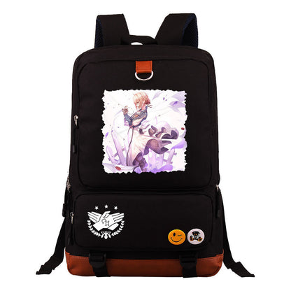 Violet Eternal Garden Printed Youth Student School Bag Large Capacity Travel Bag Men's And Women's Backpack