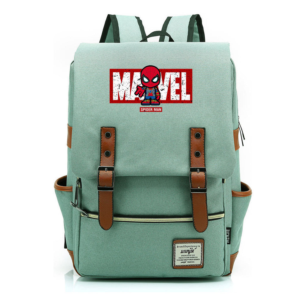 Superhero Printed Youth Student Backpack For Men And Women's Casual Classic Backpack