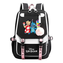 Interstellar Baby Stitch Usb Backpack For Boys And Girls, Casual Woven Strap Flip Back Backpack