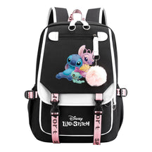 Interstellar Baby Stitch Usb Backpack For Boys And Girls Casual Woven Strap Flip Backpack