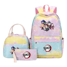 Cartoon Fashion Youth Student Girls School Bag Lunch Bag Three Piece Set Backpack