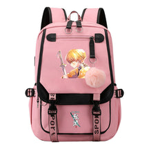 Cartoon Fashion Usb Student Backpack With Casual Woven Strap Flip Back Backpack