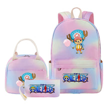 Cartoon Manga Pirate Wang Qing Student Girls School Bag Lunch Bag Three Piece Set Backpack Set