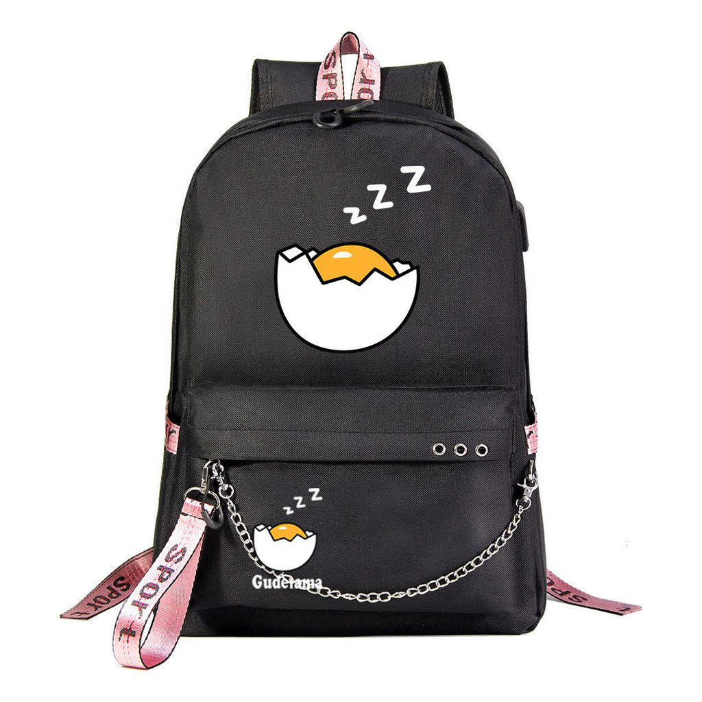 Lazy Egg Usb Youth Student Backpack For Boys And Girls Leisure Travel Backpack