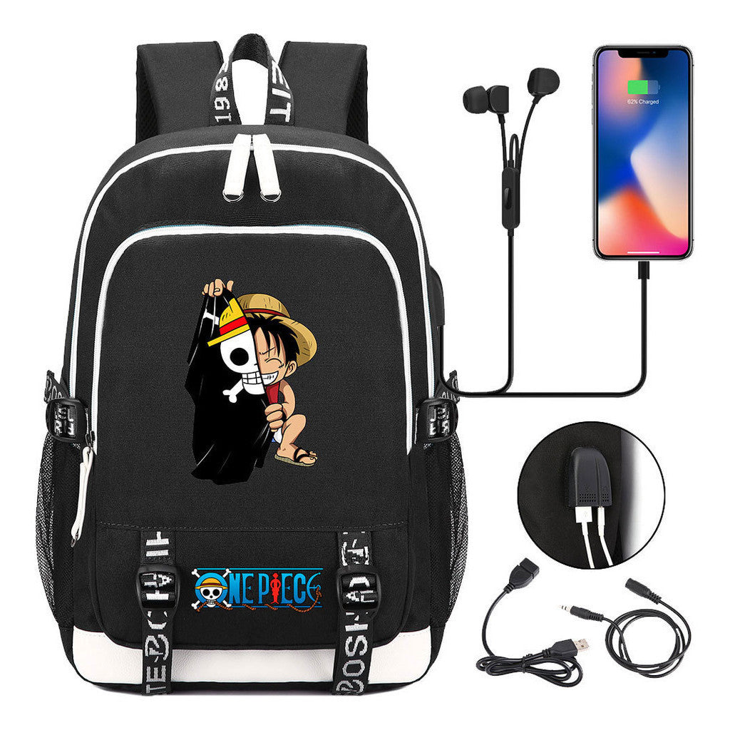 Anime Pirate Wang Lufei Youth Student School Bag Usb Men's And Women's Leisure Backpack