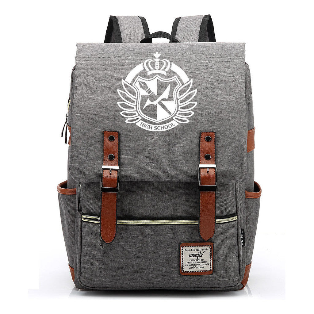 Printed Teenage Student Backpack For Men And Women With Casual Belt Buckle Classic Backpack