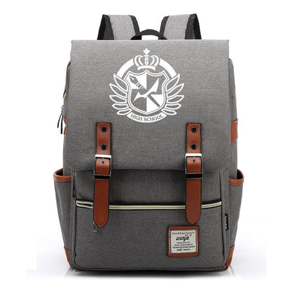 Printed Teenage Student Backpack For Men And Women With Casual Belt Buckle Classic Backpack