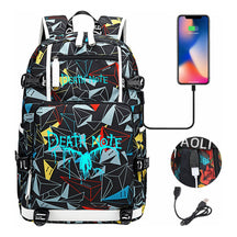 Blue Night Light Death Note Usb Youth Student School Bag Men's And Women's Leisure Travel Backpack