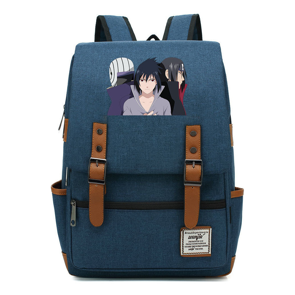 Naruto Printed Teenage Student Backpack, Casual Belt Buckle, Classic Backpack